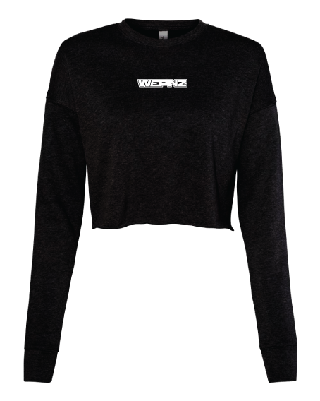 Women's Black Cropped Crew Long Sleeve